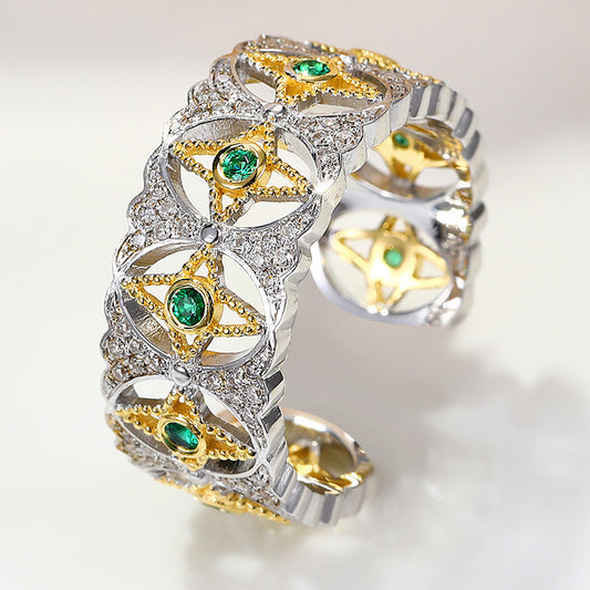 French Italian Retro Cross Chain Exquisite Jewelry Set - Earrings & Ring Combo Jewelry/Accessories