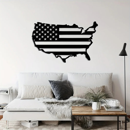 American Flag Map Metal Wall Iron Craft Decorations Home Ornaments