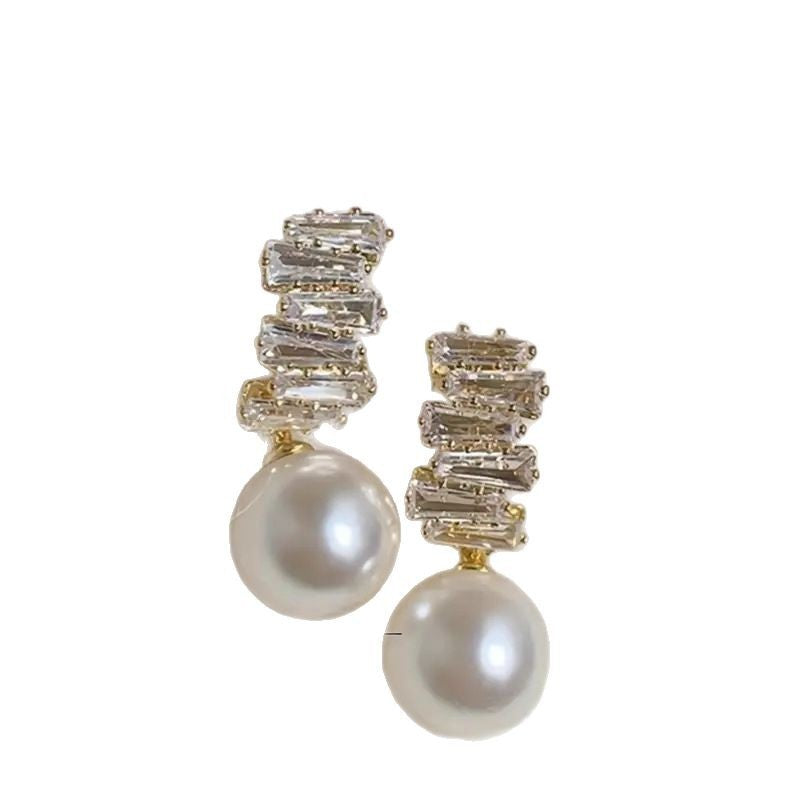 Refined Zircon Pearl High-end Elegant Vintage Earrings Jewelry & Accessories