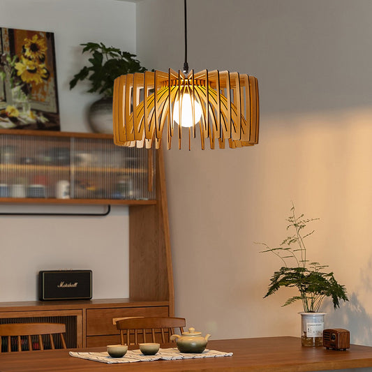 Plafonnier japonais minimaliste et créatif en bois