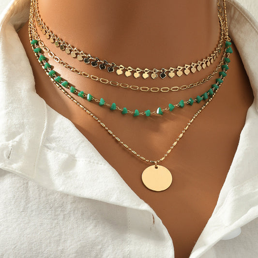 Four Twin Necklace Suit Vintage Pendant Women's Jewelry/Accessories