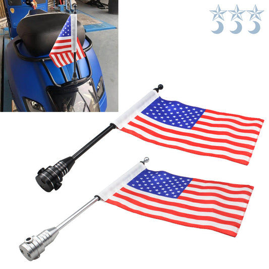 Applicable To Motorcycle Rear Parcel Or Luggage Rack American Flags & Banners