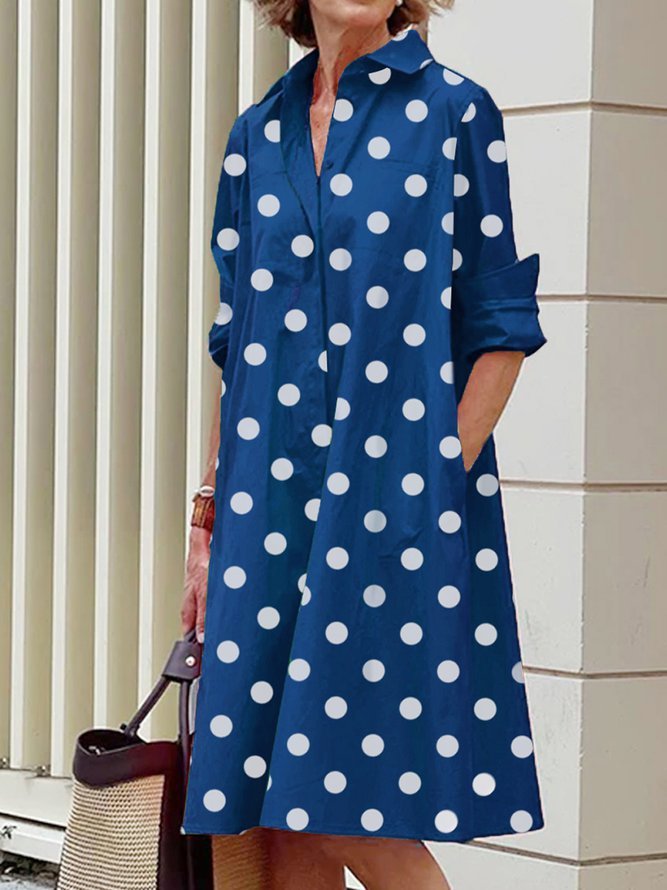 Women's Printed Simple Mid-length Dress Women's Garments Apparel / Clothing