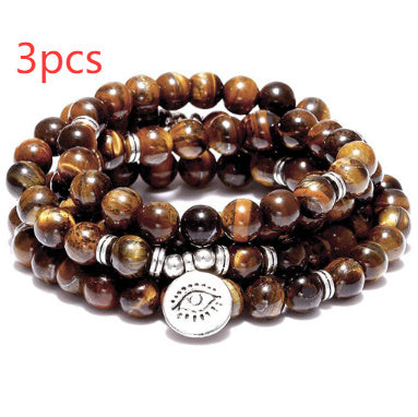 Amazon Stone Tiger Eye Stone Bracelet Necklace 108 Buddha Beads Lotus Bracelet Jewelry & Accessories