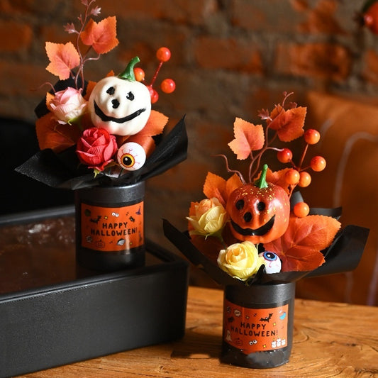 Halloween Pumpkin Simulation Bouquet Grimace Home Ornaments