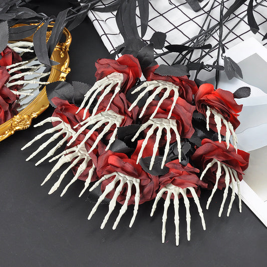 Halloween Skull Hand Rose Horror Decoration Home Ornaments