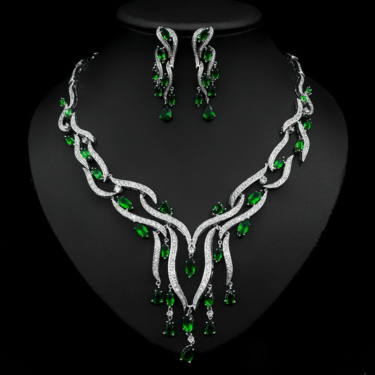 New Crystal Jewelry Zircon Jewelry Set Tassel Pendant Jewelry/Accessories