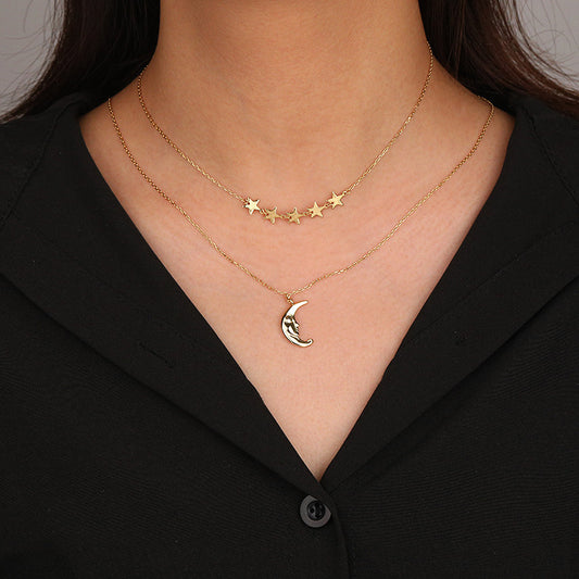 Sterling Silver Necklace Women European And American Ins Light Luxury Stars Jewelry/Accessories