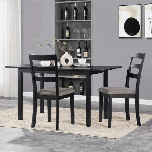 59 Extendable Dining Table, Modern House Dining Room Table For 4-8, Wooden Kitchen Table , Dining Room, Working Office, Home Living Room Furniture For Small Space, Black Furniture