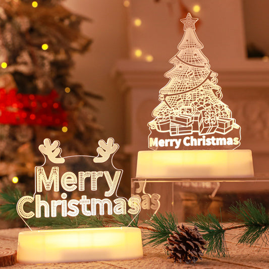 Christmas Decoration 3D Lamp Acrylic LED Night Lights New Year Valentines Day Christmas Kids Gift Christmas Ornaments Home Ornaments