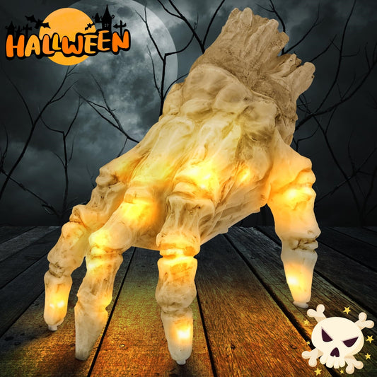 Halloween Electric Luminous Crawling Hand Animated Decoration Induction Luminous Decoration Zombie Hand With Spooky Sound Home Ornaments