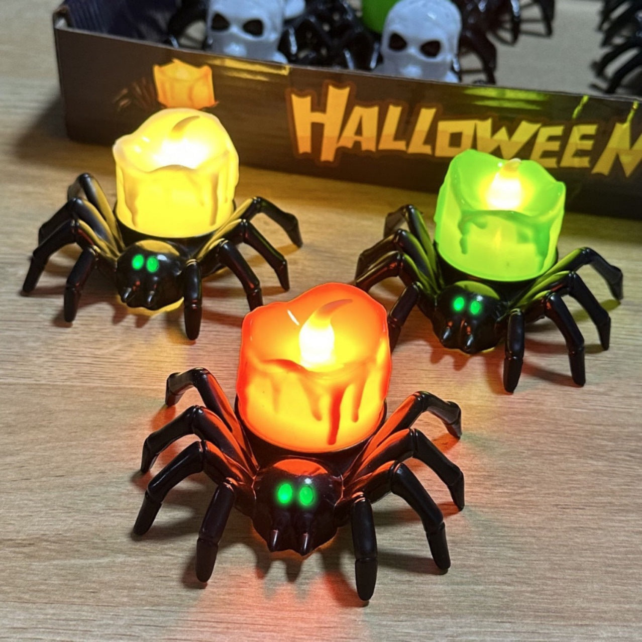Halloween Decoration Spider Night Lights Party Supplies Decoration Props Bar, Haunted House, Horror Party Accessories Home Ornaments
