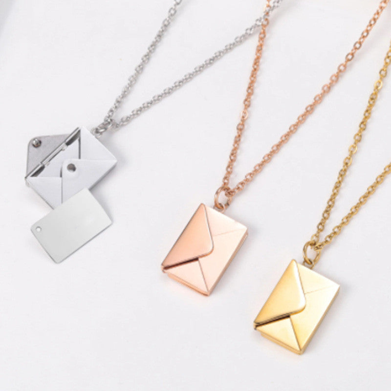 Fashion Jewelry Envelop Necklace Women Lover Letter Pendant Best Gifts For Girlfriend Jewelry / Accessories