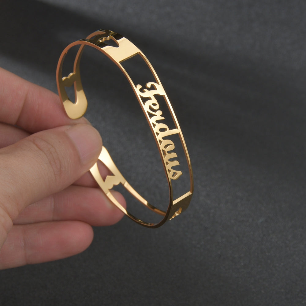 Customized Name Bracelet Personalized Custom Bangles Stainless Steel Jewelry / Accessories