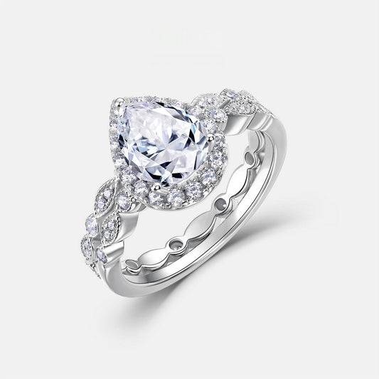 Affordable Luxury Waterdrop Moissanite Exquisite Ring Fashionable And Versatile Jewelry & Accessories