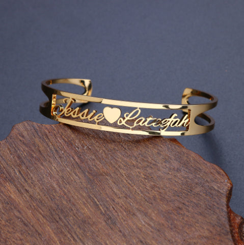 Customized Name Bracelet Personalized Custom Bangles Stainless Steel Jewelry / Accessories