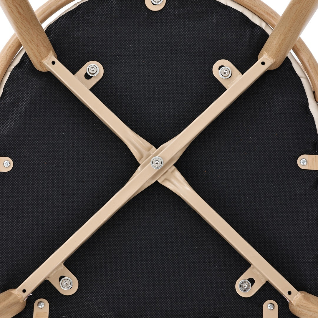 Set Of 4, PU Seat, Rattan Backrest, Bamboo Kitchen Chair With Imitation Rattan Backrest And Retro Side Armchair, Suitable For Home, Restaurant, Living Room, Cafe,beige Furniture