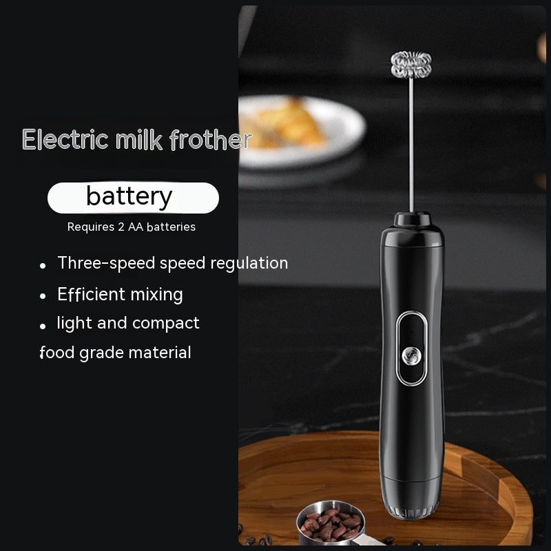 Milk Frother Egg Beater Coffee Frother Household Electric Milk Stirring Battery Handheld Blender Appliances Home Essentials