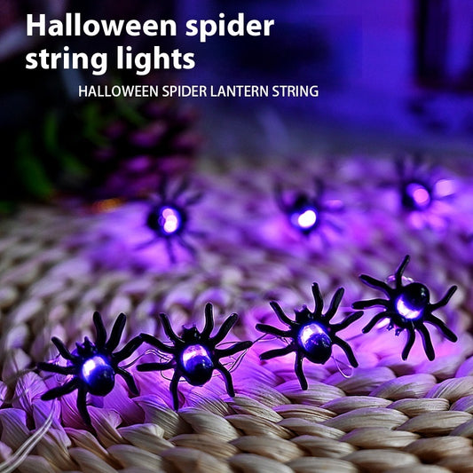 LED Purple Spider Lighting Chain Halloween Decoration Light Home Ornaments