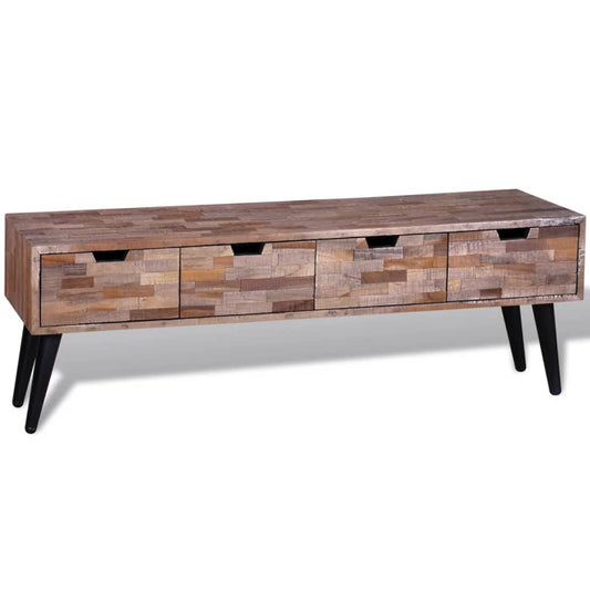 Console TV Cabinet with 4 Drawers Reclaimed Teak Furniture