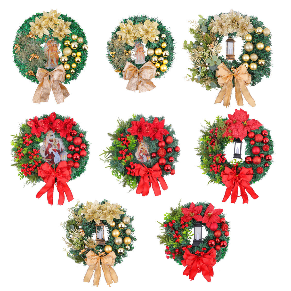 Christmas Light Wreath Door And Window Decoration Vine Ring Home Ornaments