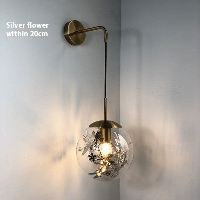 Creative Modern And Simple Bedroom Bedside Lamp Glass Small Wall Lamp Lighting Home Essentials
