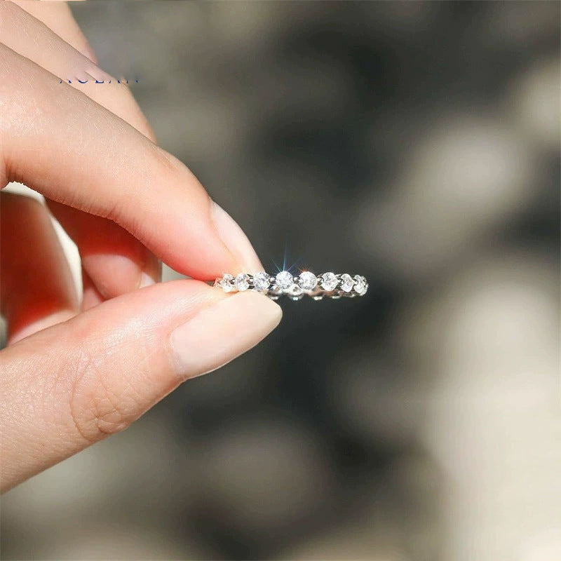 Silver Diamond Ring With High Sense Ring All-match Women's Silver Jewelry & Accessories