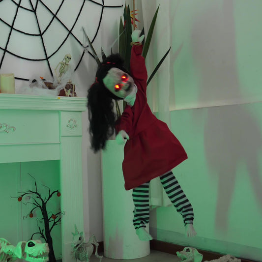 Halloween Swing Arm Red Clothes Kick Girl Hanging Ghost Decorative Pendant Home Ornaments