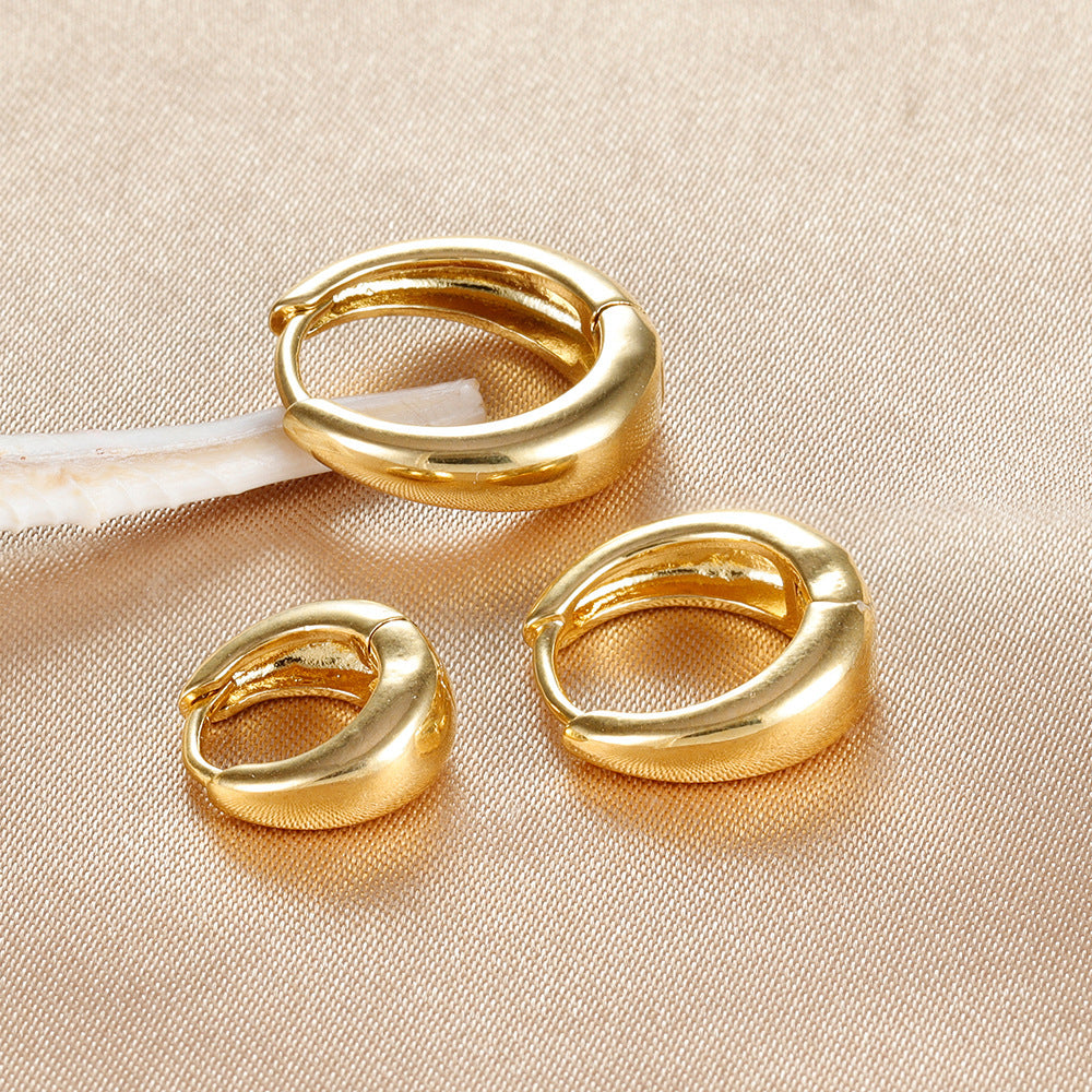 Geometric Copper Ear Ring Glossy Earrings 3-piece Set Jewelry & Accessories