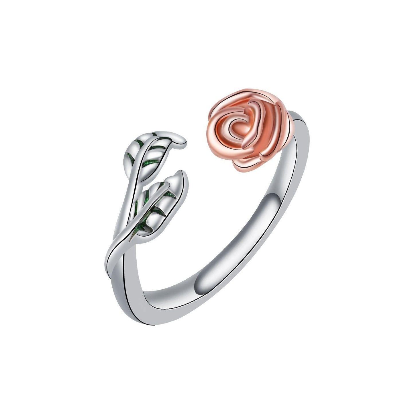 Creative Roses Ring Elegant Simple Twin Ring Jewelry/Accessories