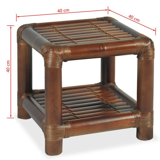 vidaXL Bedside Table 40x40x40 cm Bamboo Dark Brown Furniture