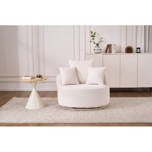 LY-031WH SWIVEL COMPRESSION CHAIR Single-seat Compression Chair, Crochet Yarn Material, Full Sponge Compression Swivel Chair,Compression Chair For Home Living  Home Furniture  Apartment  Hotel Office Furniture