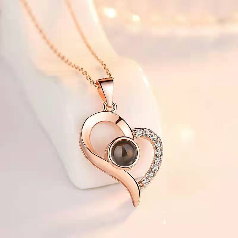 Hot Gift for Birthday, Mother's Day, Christmas & Valentine's Day – Elegant Metal Rose Jewelry Gift Box Necklace for Wedding, Girlfriend & Loved Ones