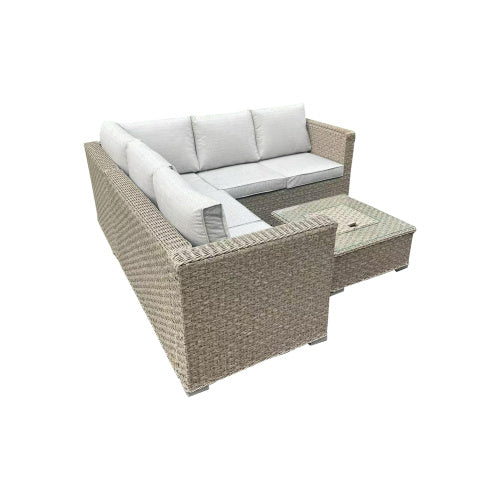 Patio Furniture Set, Waterproof Outdoor Furniture With Coffee Table,3 Seater For Porch Balcony, Brown Outdoor Garden Patio Furniture