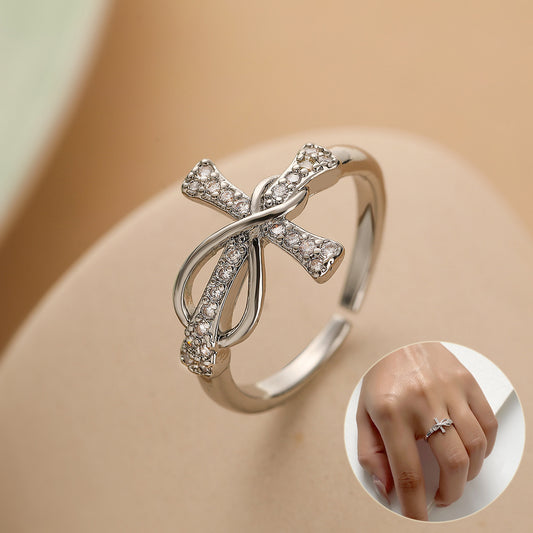 Simple Color Matching Copper Ring Fashion Cross Evil Rings For Women Girl Finger Accessories Party Jewelry Gift Exquisite Rings /Jewelry & Accessories
