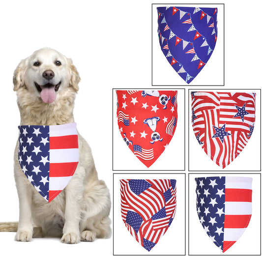 American Flag Pet Slobber Single Layer Printing Apparel / Clothing