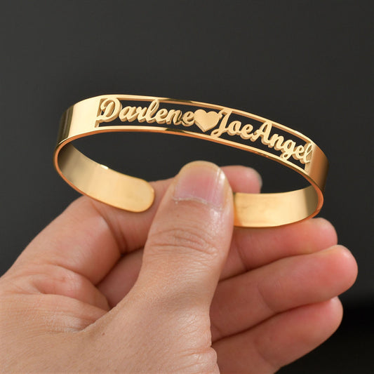 Customized Name Bracelet Personalized Custom Bangles Stainless Steel Jewelry / Accessories