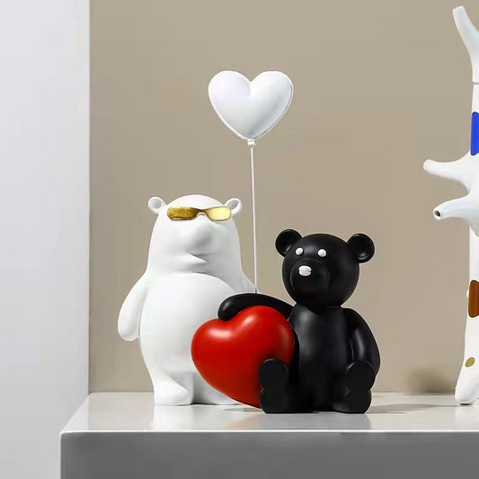 Christmas Love Bear Living Room Children Decoration Resin Crafts Home Ornaments