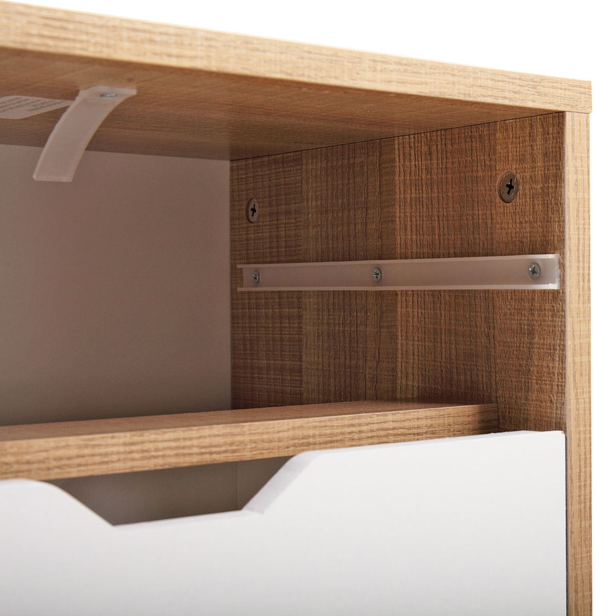 Set Of 2 Modern Nightstands With 2 Drawers & Splayed Legs - White Furniture