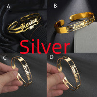 Customized Name Bracelet Personalized Custom Bangles Stainless Steel Jewelry / Accessories