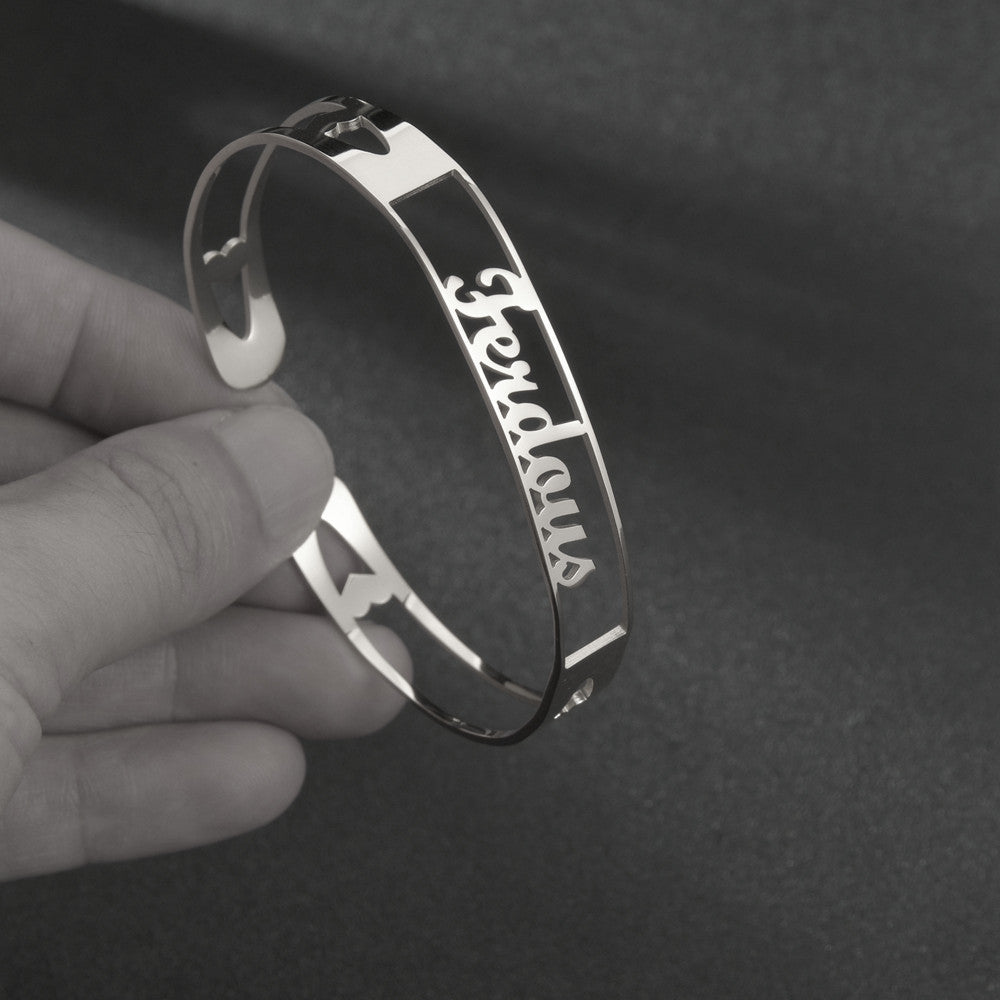 Customized Name Bracelet Personalized Custom Bangles Stainless Steel Jewelry / Accessories