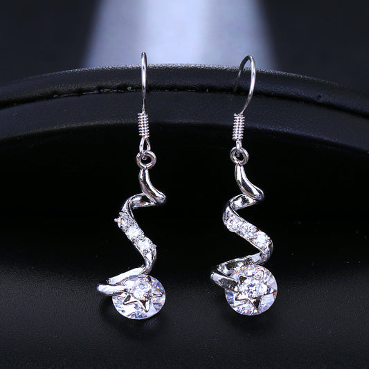 Purple Zircon Spiral Ear Hook Earrings Jewelry & Accessories