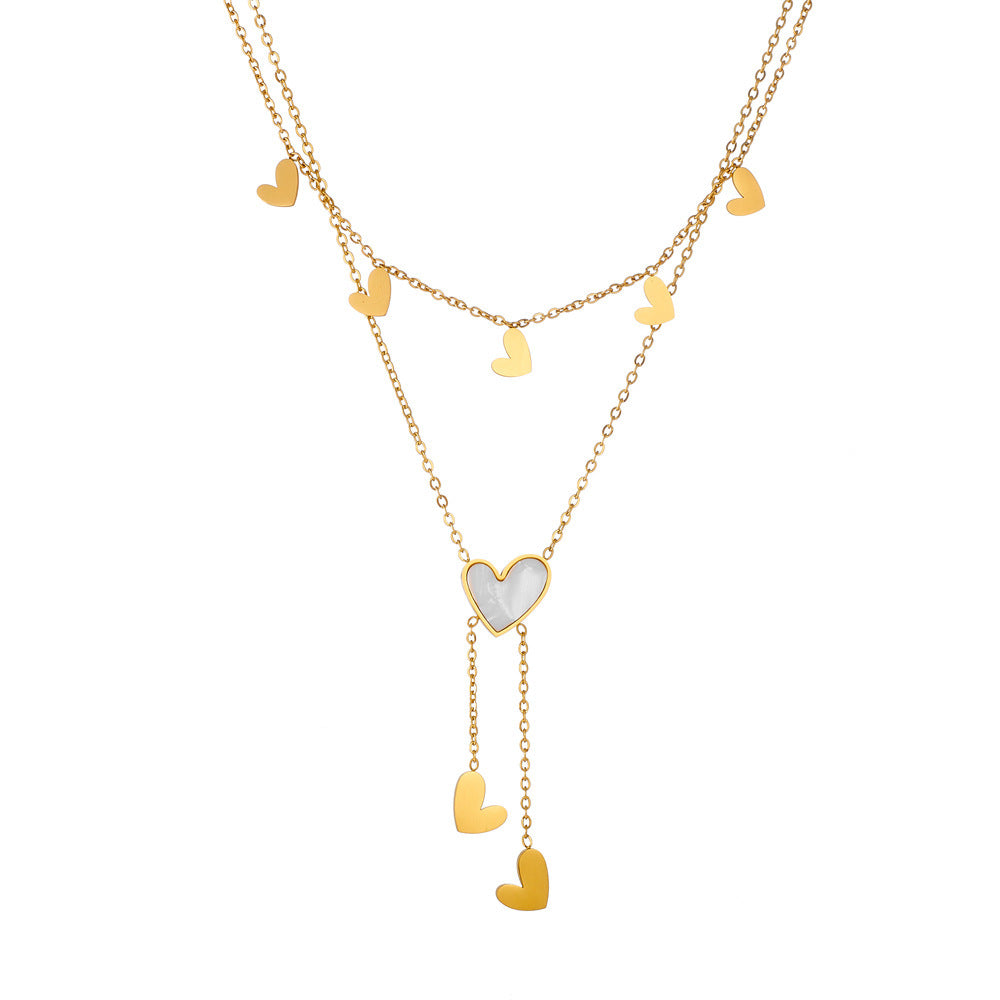 Cute Heart Star Moon Tassel Anklet Stainless Steel Jewelry & Accessories