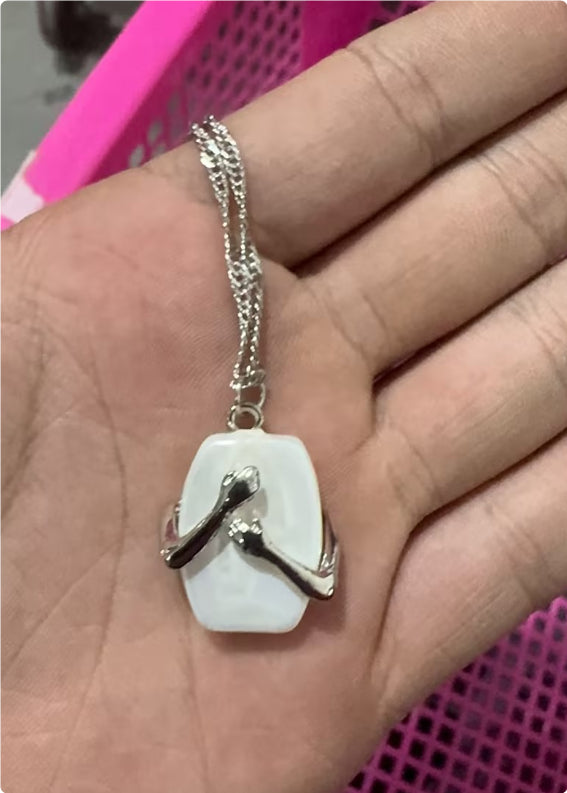 Unique Square Baroque Pearl Couple Pendant Necklace Valentines Day Lover Gift Party Jewelry Jewelry / Accessories