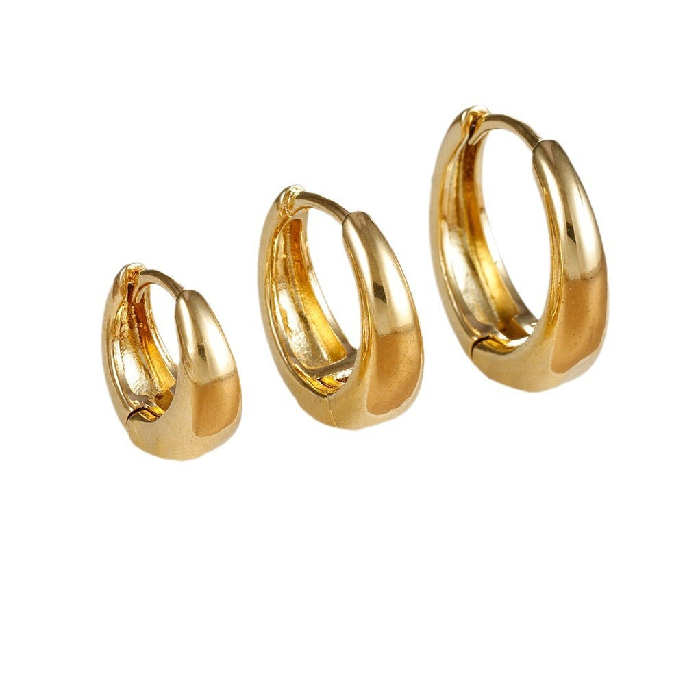 Geometric Copper Ear Ring Glossy Earrings 3-piece Set Jewelry & Accessories