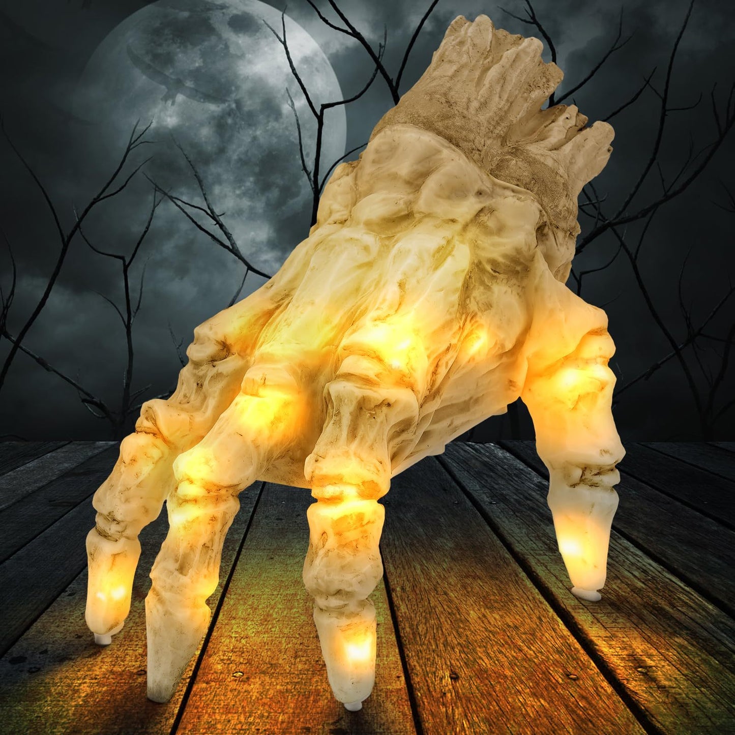 Halloween Electric Luminous Crawling Hand Animated Decoration Induction Luminous Decoration Zombie Hand With Spooky Sound Home Ornaments