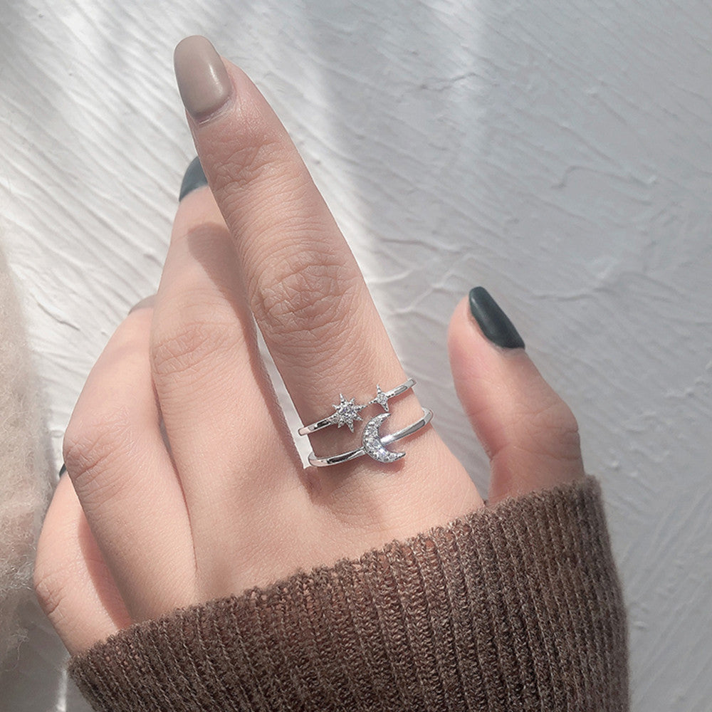 Single Diamond Ins Literary Ring Female