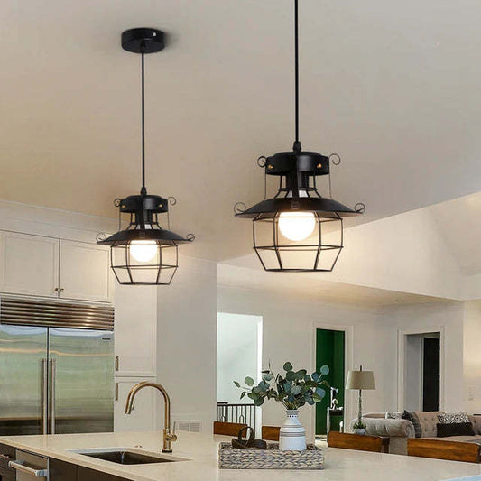 Lampe décorative en forme de lanterne pour restaurant American Iron Droplight