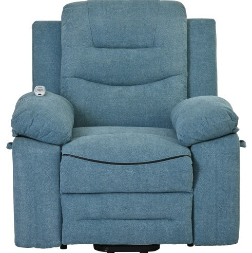 Fauteuil inclinable massant, fauteuil releveur électrique pour personnes âgées avec massage et chauffage réglables, fauteuil inclinable à positions infinies et poche latérale pour salon, beige