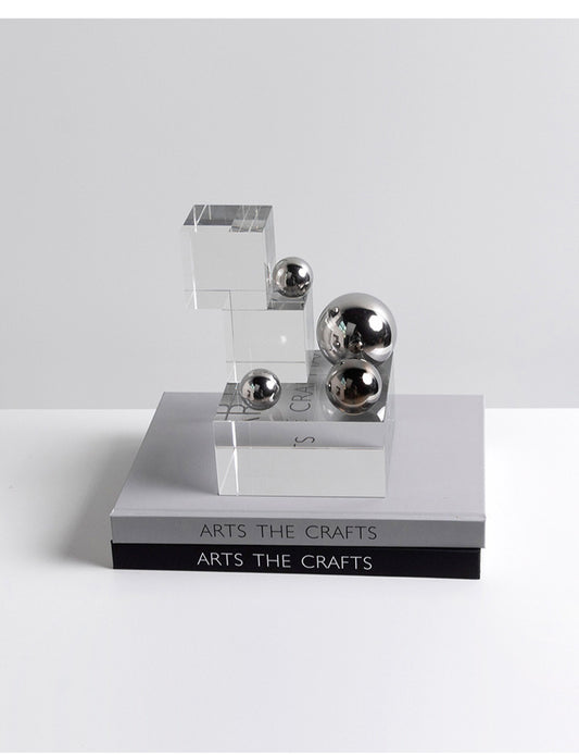 Nordic Crystal Ornaments With Balls For Home Geometric Ornaments